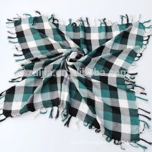 Fashion mens 100 cotton square tassel scarf